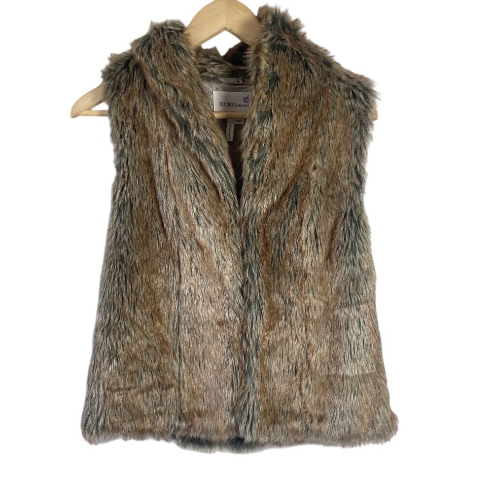 BCBGeneration Faux Fur Fastened Front Vest Sz XS/S‎